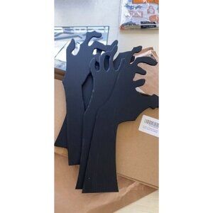 5 Pack Halloween Black Hands Yard Signs with Stakes Scary Silhouette Halloween